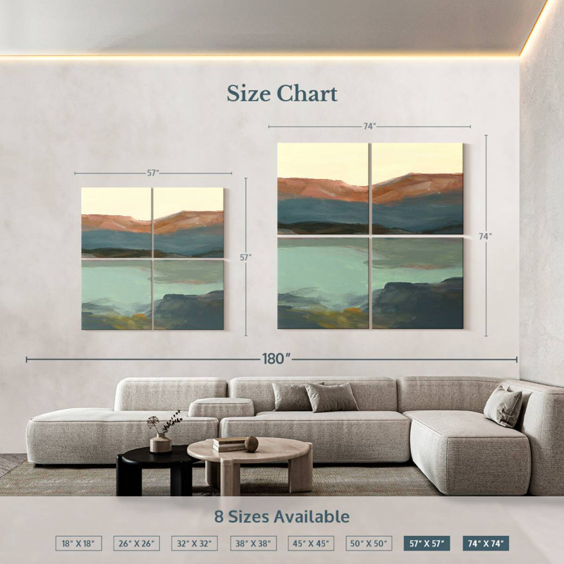Rolling Bluffs, 57" H x 57" W