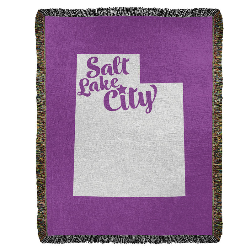 Jeté en coton tissé sel lake city, l 60 po x L 80 po, Violet