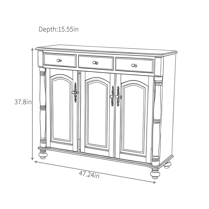 Buffet grande capacité à conception simple, Brun
