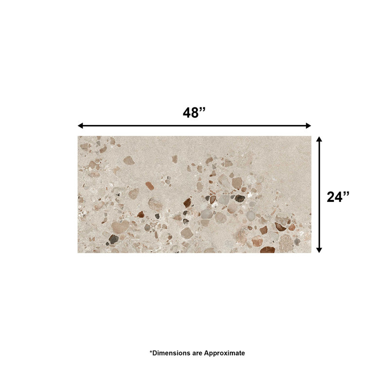 Carreaux de porcelaine Terrazzo 24 po x 48 po Corte Serena, Gris Grigio