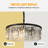 23.6 Inch 9-Light Black Wrought Iron Round Chandelier with 3-Tier Crystal