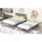 Full Size Platform Bed With Adjustable Trundle,Gray