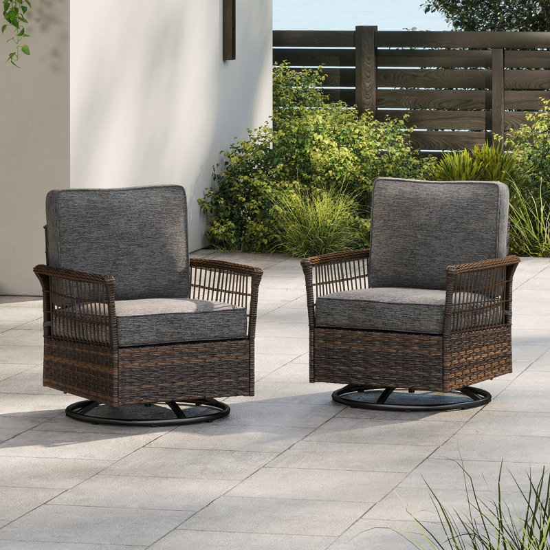 Outdoor Rocking Swivel Chair With Cushions