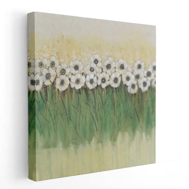 «Rows of Flowers II», reproduction d'art sur toile, H 16 po x l 16 po