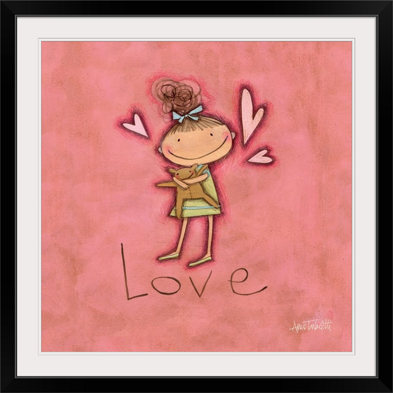 «Love» Shavano, reproduction d'art, Cadre noir, H 24 po x l 24 po x P 1 po