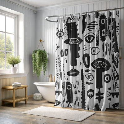 Abstract figure designs - Rideau de douche standard 1 pièce