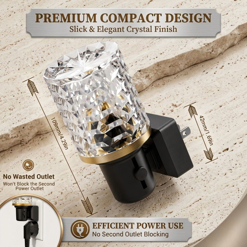 Cette veilleuse murale à DEL moderne à brancher combine une détection automatique de l'aube et de la lumière du crépuscule avec une puissance lumineuse réglable de 0 à 100 lm en blanc doux 3000K, ajoutant de la lumière et de la décoration aux salles de bain, couloirs et chambres.