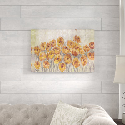 Golden Sunset Flowers - reproduction sur toile