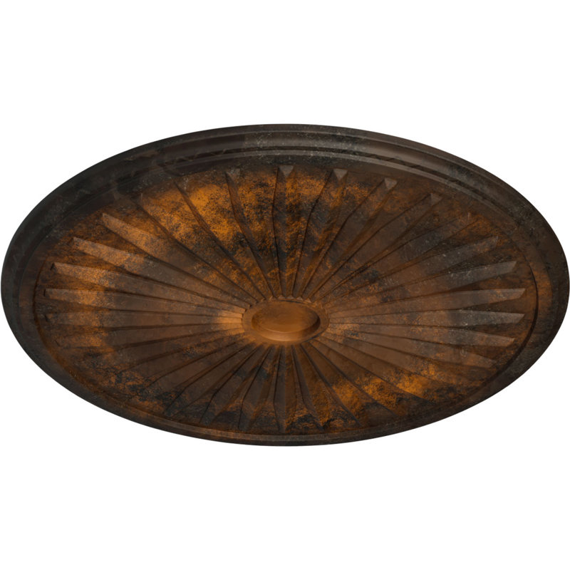 Médaillon de plafond de 33 1/8 po x 3 1/2 po x P 1 3/8 po (convient aux auvents jusqu'à 5 po), rouille