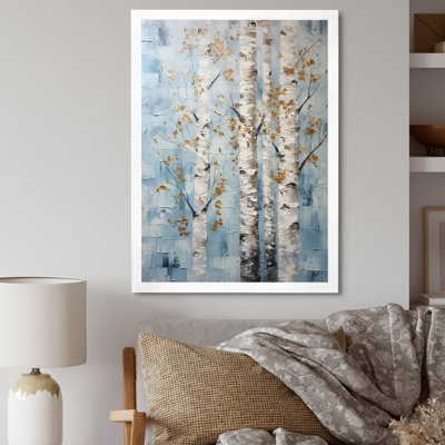 «Silver Blue Tree Birchs Breath I», décoration murale arbre bouleau