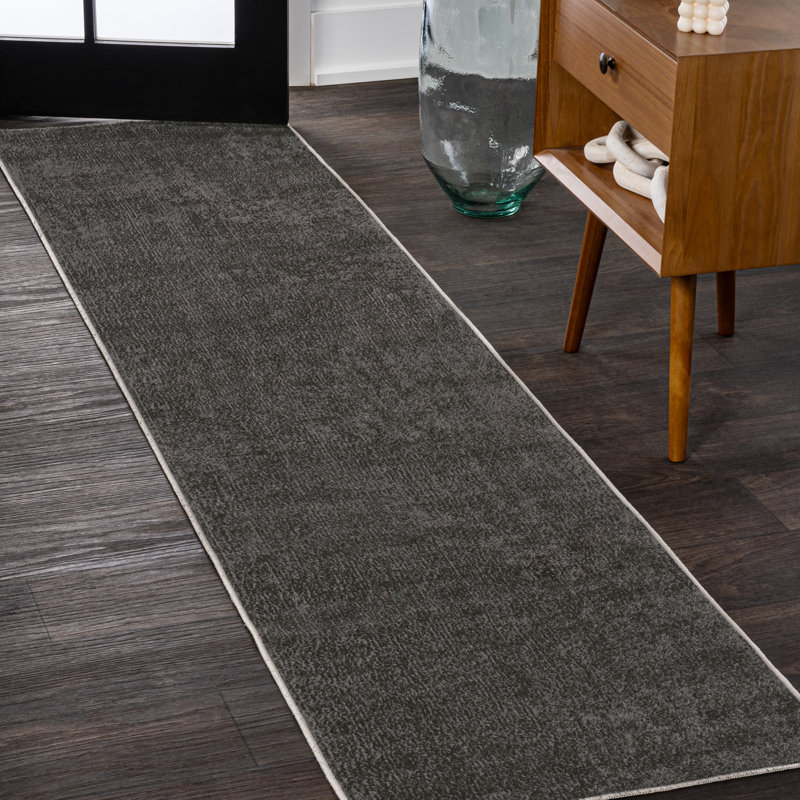 Tapis gris foncé Bertraut Classic, Tapis de couloir 2 pi x 7 pi 10 po
