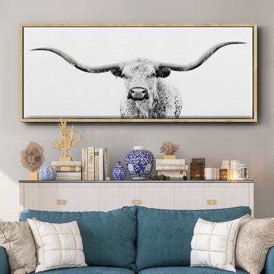 «Longhorn Gaze», toile encadrée