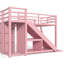 Lit mezzanine Blossom en métal pour enfants (taille standard) avec glissade, échelle et tiroirs de rangement-135825280