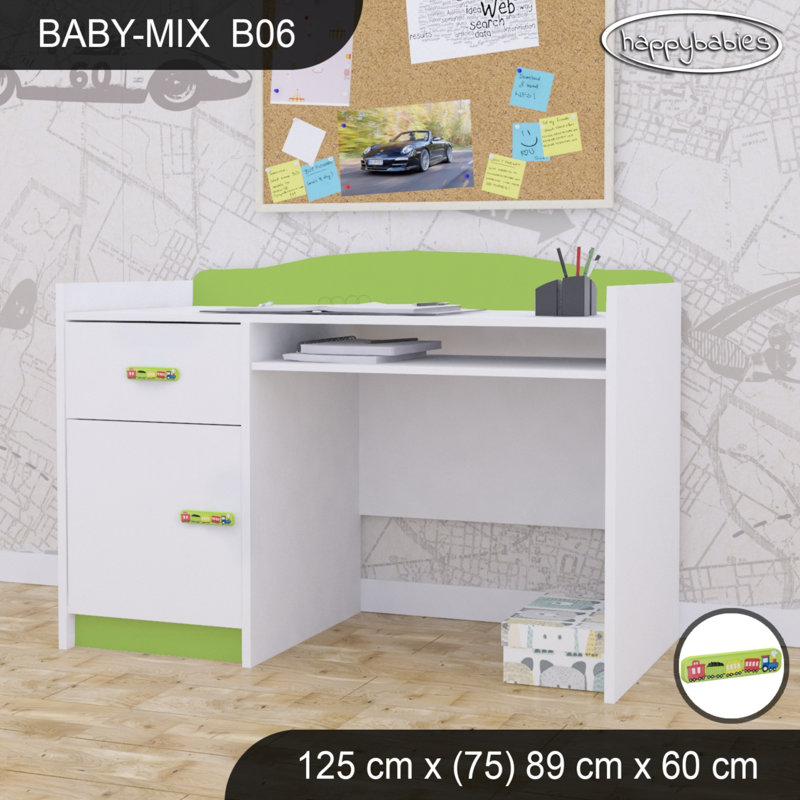 125cm Computer Desk, Green