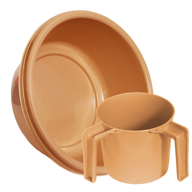 Ensemble de lavabo et de lavabo à laver rond, Beige