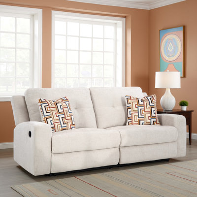 Canapé inclinable manuel Genna, polyester épice, 2 coussins de 87 pouces