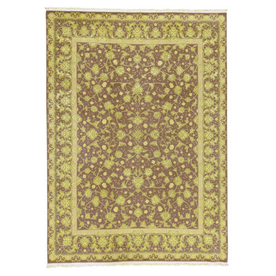 Hand Knotted Wool Area Rug in Aubergine