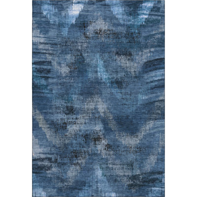 Premium Machine Washable Prisco Blue Rug