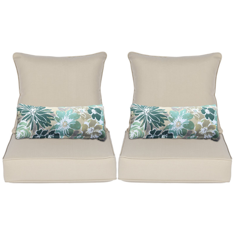 Coussin de siège / dossier d'extérieur Aoodor, Brun, L 23 po x P 25,6 po