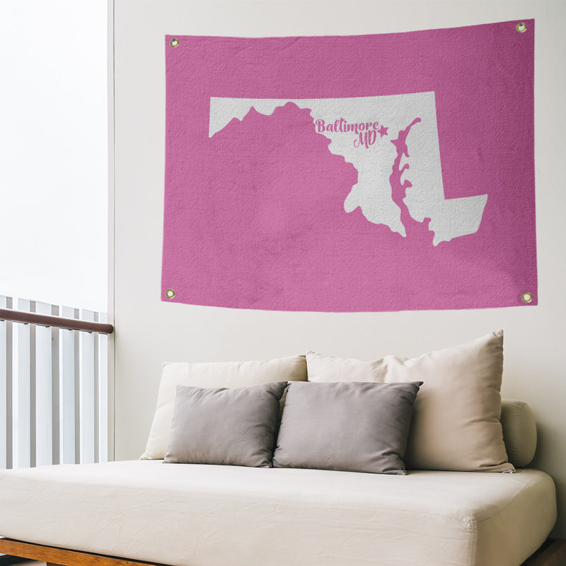 Tapisserie murale maryland baltimore, H 26 po x l 36 po, Rose