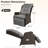 2 Pcs Outdoor Wicker Recliner With Adjustable Back And Footrest-649877726-649877727