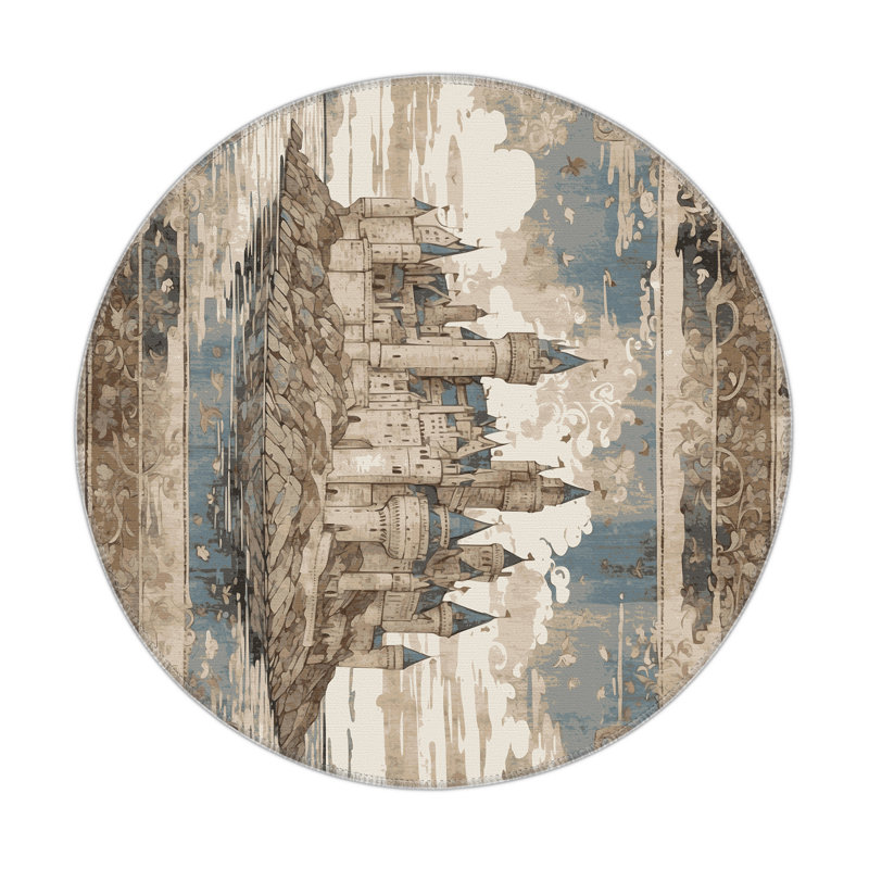 Tapis intérieur et extérieur Knight’s Haven, Rond 5 pi
