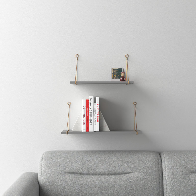 Doddington 2 Piece Bracket Shelf, Gray