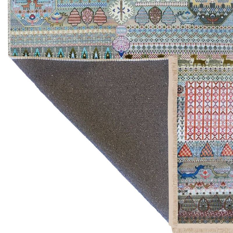 Tapis décoratif multicolore à motifs et chiffres multicolores de la collection Barcelona