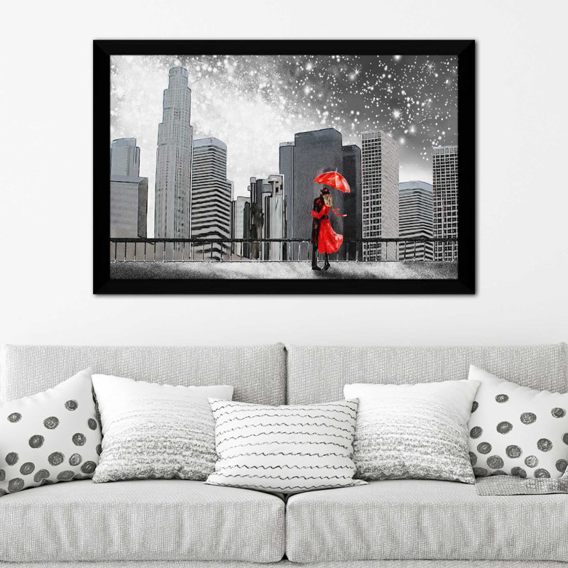 «Winter Romance», reproduction d'impression encadrée, H 27,5 po x l 39,5 po x P 0,75 po, Cadre noir
