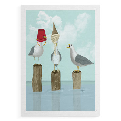 Silly Seagulls -Canvas Print Only - NOT FRAMED