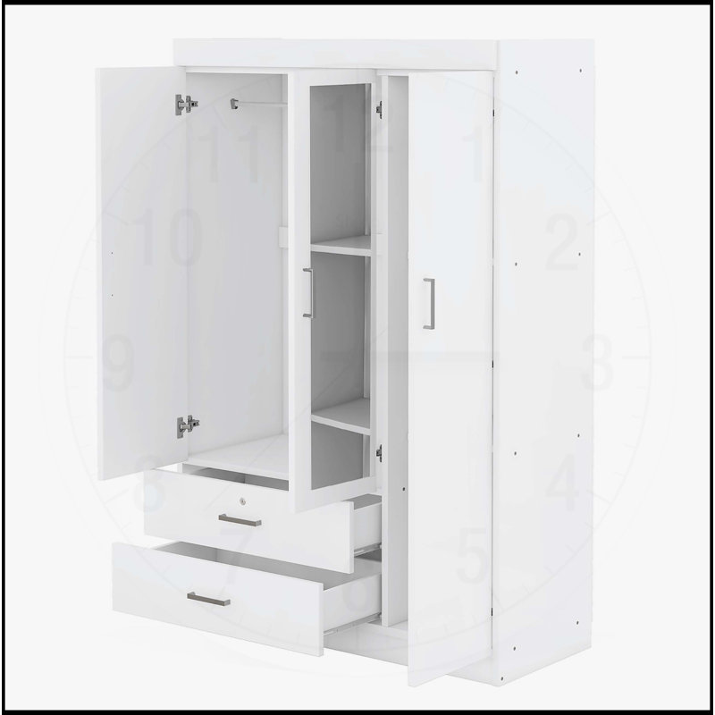 Armoire à miroir spacieuse à 3 portes avec tablettes pour une organisation soignée