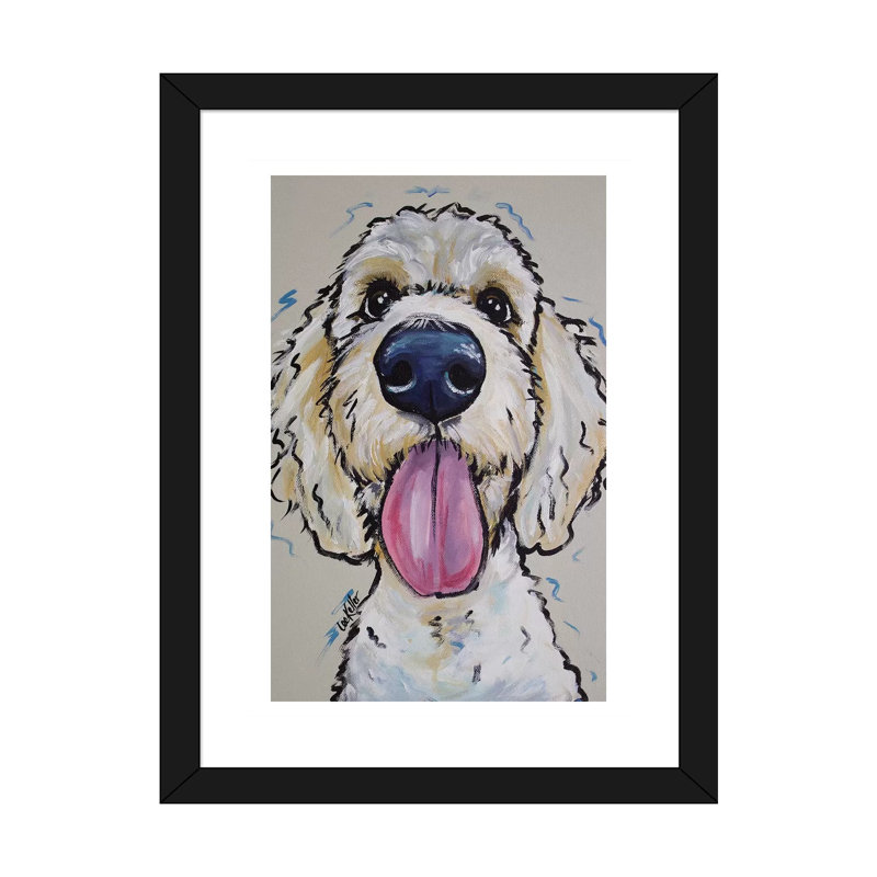 «Goldendoodle Murphy Whimsical», reproduction de photo, H 24 po x l 16 po x P 1 po, Papier noir