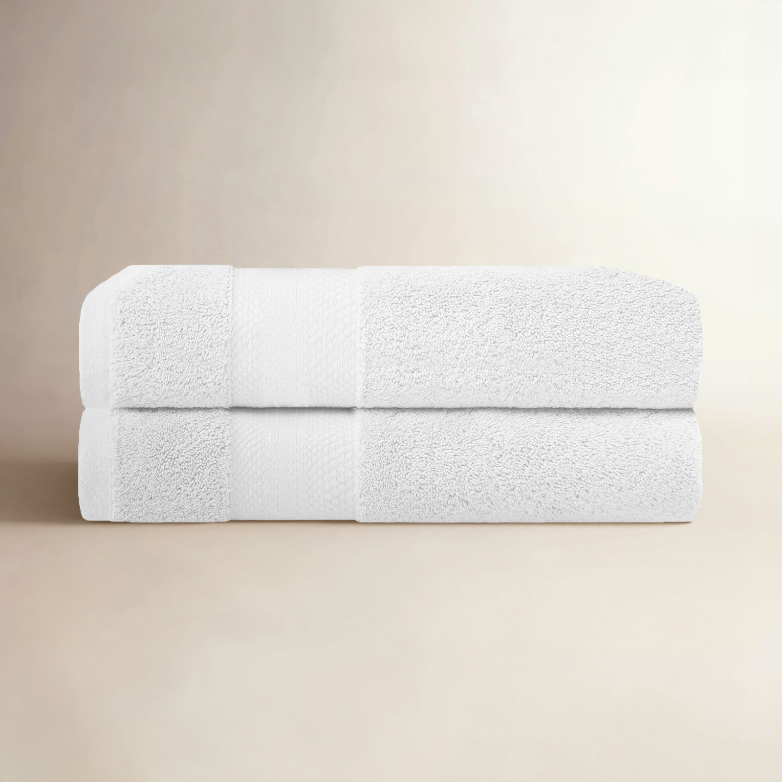 Finnian Turkish Cotton Bath Towel, White, Bath Sheets - 2 Pack