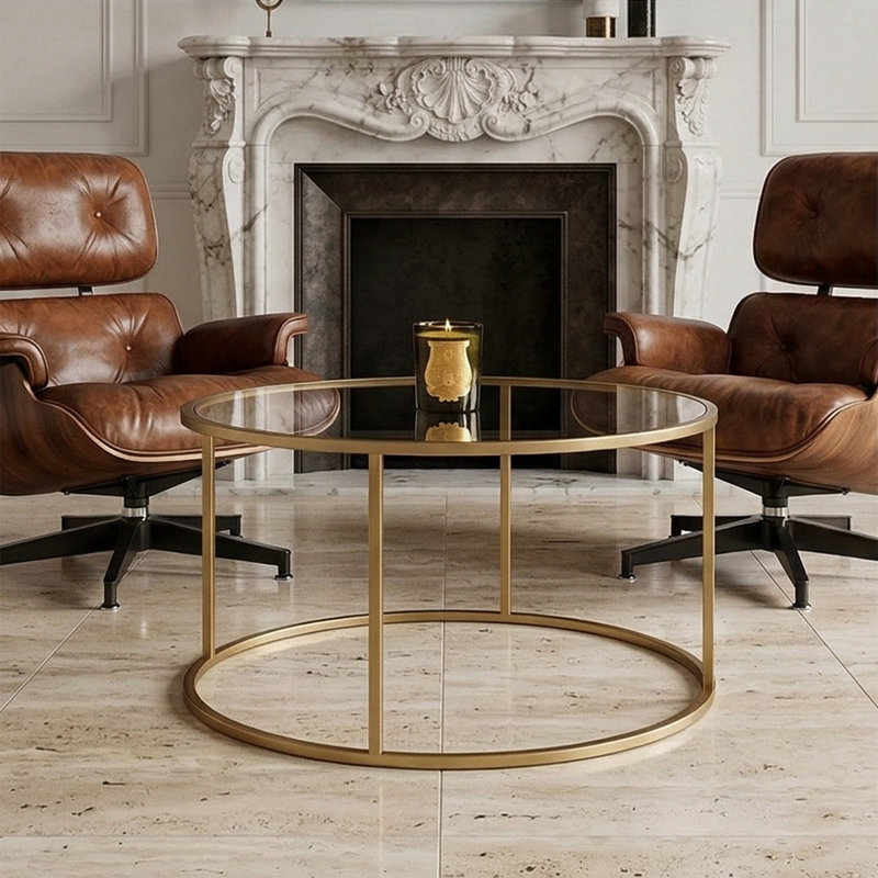 Table basse Everly, Transparent, Doré
