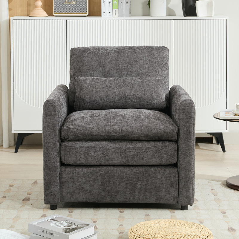 Fauteuil rembourré 31,9 "surdimensionné et confortable, Gris