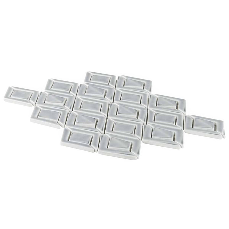 Nabi Jewel 3D Glossy Glass Mosaic Tile, Arctic Blue