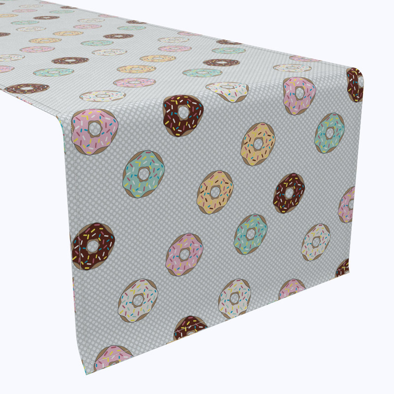 Table Runner, 100% Cotton, 16X108", Sprinkle Donuts, 72" x 16"