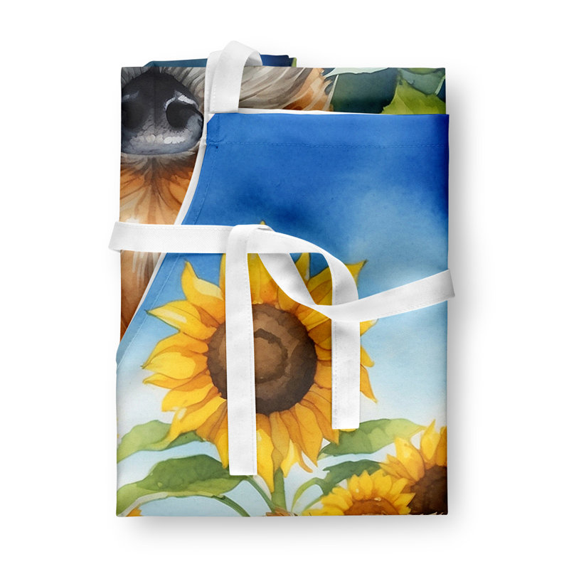 Border terrier en tablier tournesols
