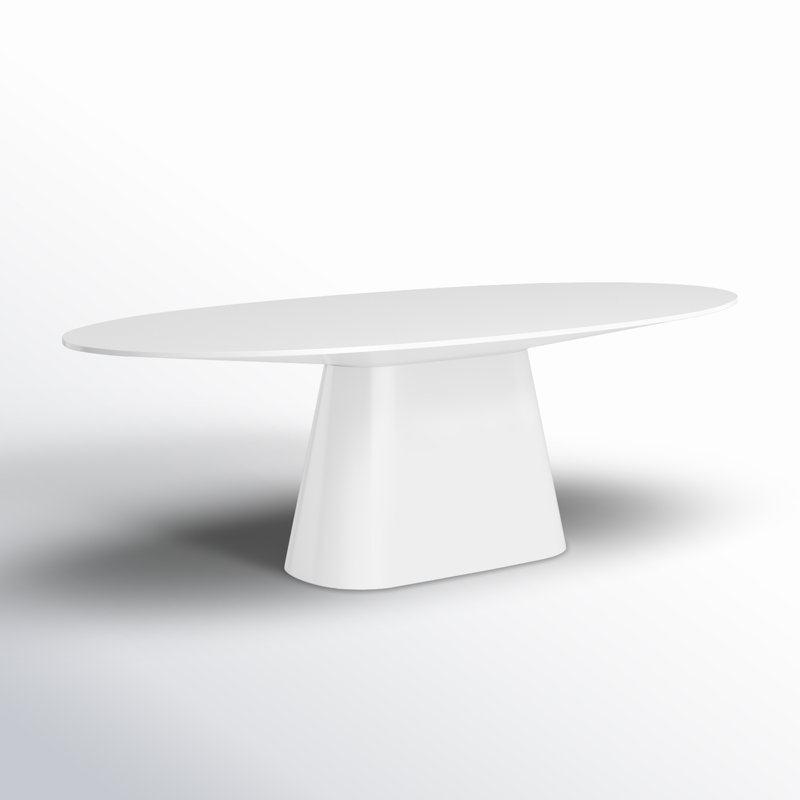 Sullivan Oval Dining Table, White Lacquer