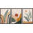 Mid Century Modern Boho Sun Forest Plant - 3 Piece Floater Frame Graphic Art Set on Canvas-73721022-73721019
