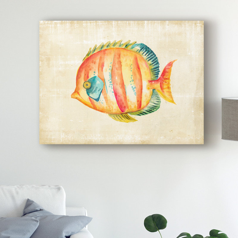 « aquarium fish ii », reproduction sur toile tendue, H 14 po x l 19 po x P 2 po