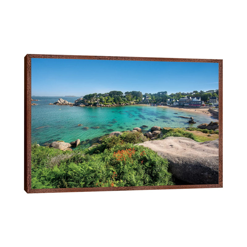 Saint Guirec Beach, 101.6 cm H x 66.04 cm W, Classic Wood Floater Framed