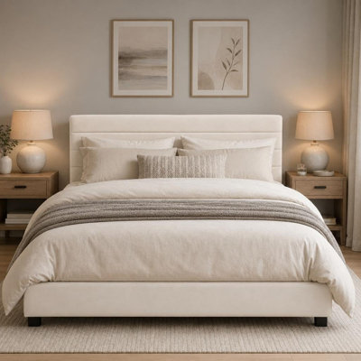 Full Size Velvet Storage Bed Frame with 4 Drawers, Upholstered Platform Bed, Wooden Slats, No Box Spring, Easy Assembly