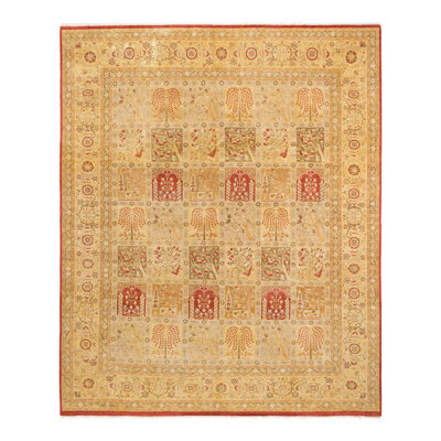 Tapis unique rouille noué à la main de 8 pi 2 po x 10 pi Keenan