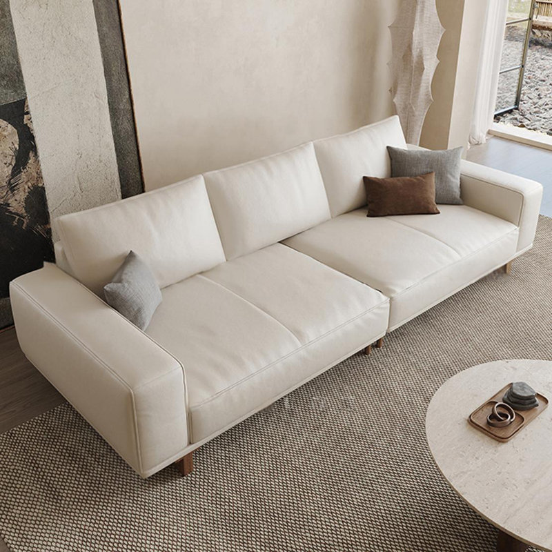 Canapé de style wabi-sabi en bloc de tofu de style médiéval, H 34,64 po x l 110,23 po x P 39,37 po, 4