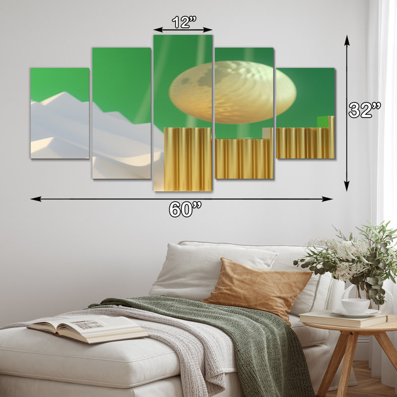 Kardos - Reproduction d'art abstrait paysage - 5 panneaux
