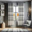 Dakota Fields Jurassic Curtains, Dinosaur Illustration Art, Pair of 28"x84", Pale Coffee-2109733794-2094819795