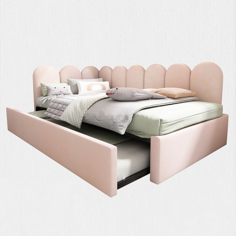 Twin Size Daybed with Trundle, Pink