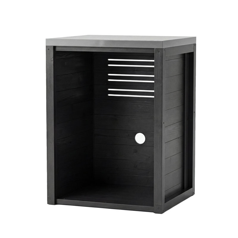 Îlot de cuisine l 27,6 po, Noir gris