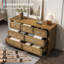 Commode brune 7 tiroirs - 47 po de long, commode en bois, tiroirs profonds, prête pour le couloir-1079893182